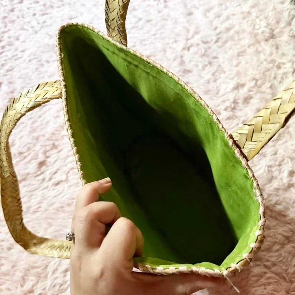 Woven Straw 3D Floral Spring Coquette Wicker Purse Bloom Core Quirky Teacher